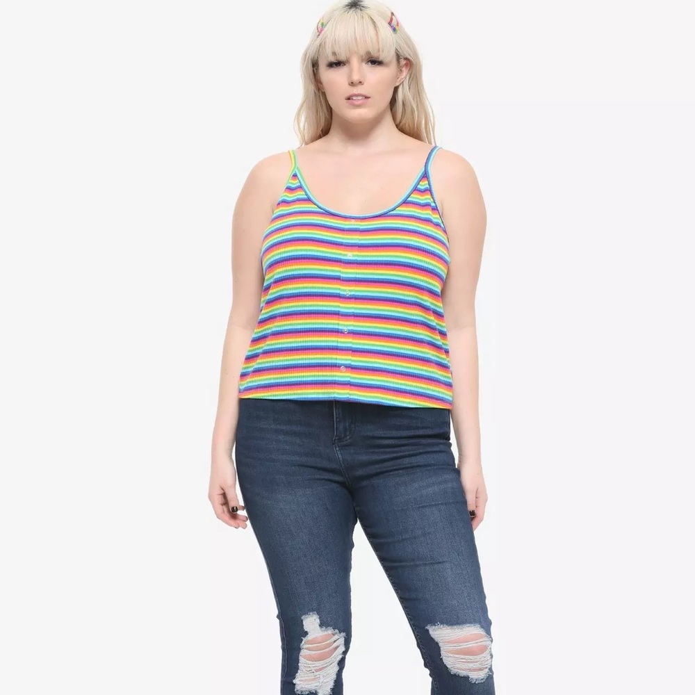 🌈 RARE HOT TOPIC PLUS RAINBOW TANK TOP 🌈